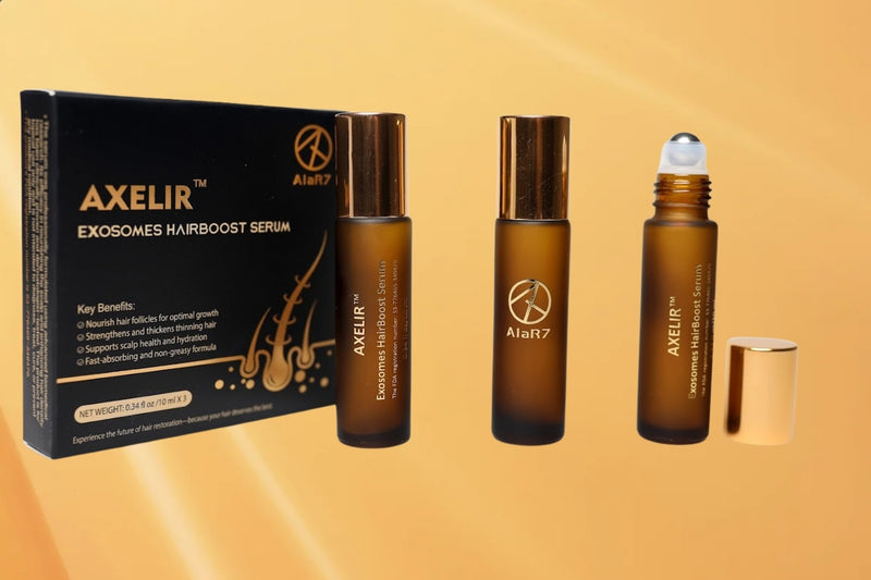 AXELIR® Exosome HairBoost Serum 3-pack with roller applicator for thinning hair and scalp care
