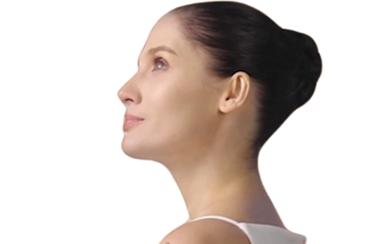 Profile portrait of a woman with healthy-looking skin